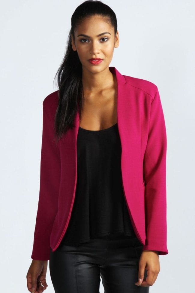 Amerie Collarless Tailored Blazer from Boohoo via Fashion Lane Budget