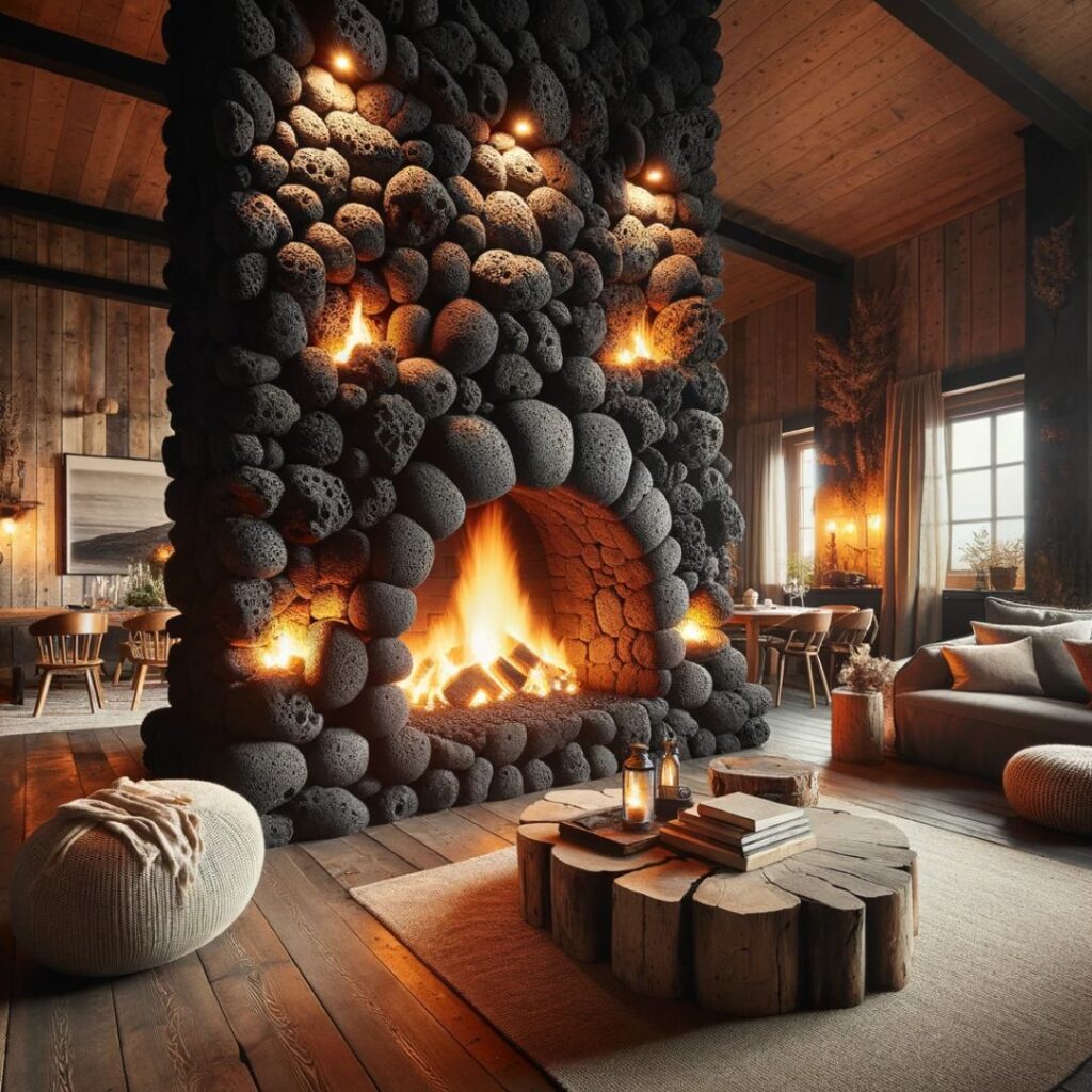 Volcanic Lava Fireplace