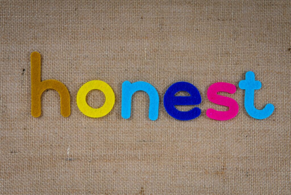colorful text that says honest