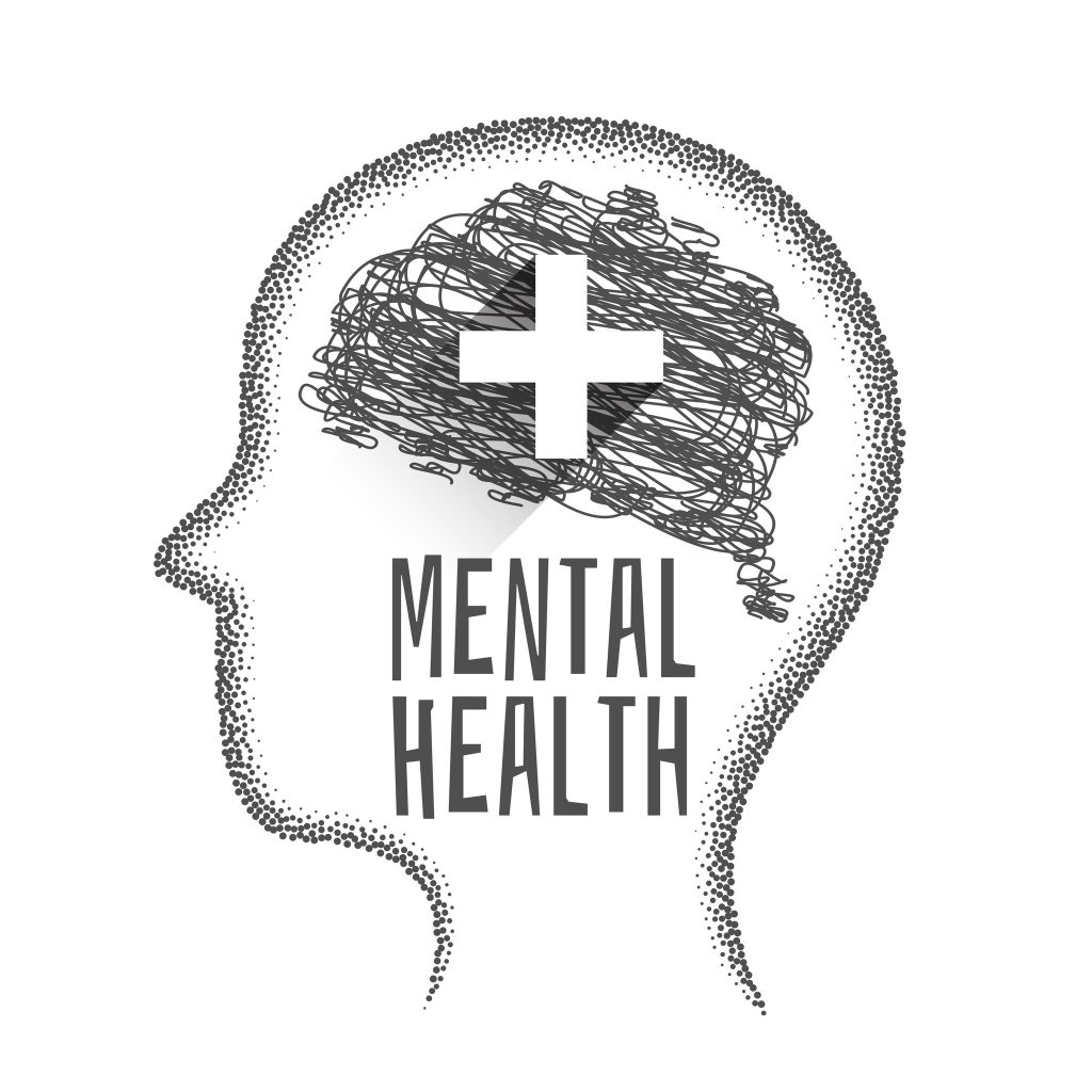 scribble style human head background for mental health campaigns vector