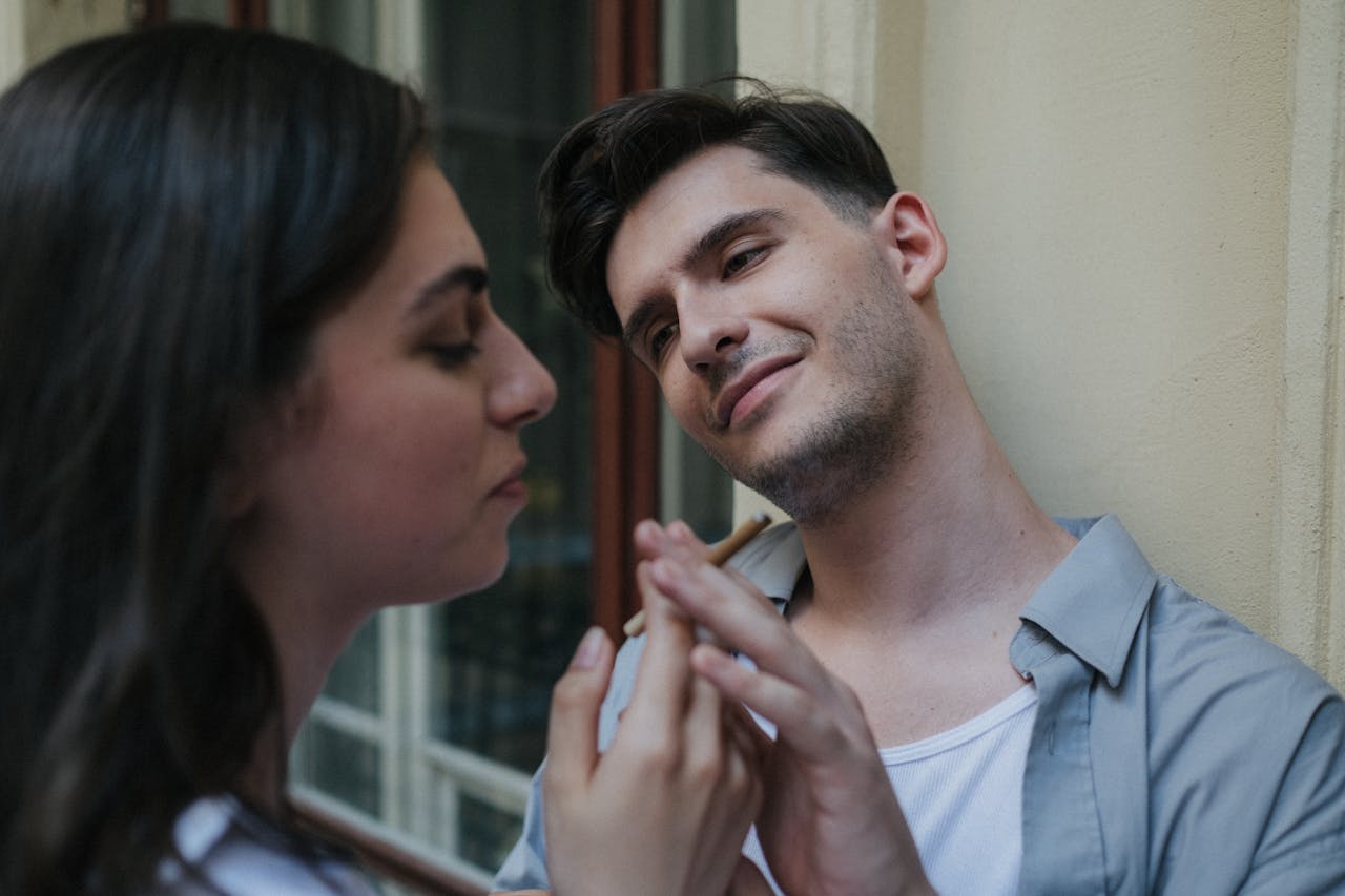 man with woman